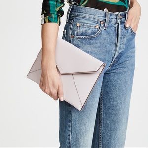 Rebecca Minkoff Leo Clutch in Light Cement
